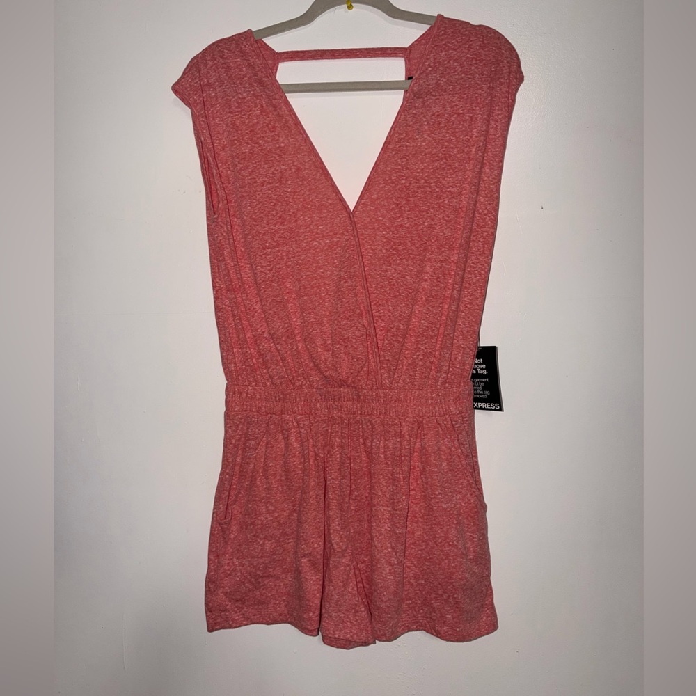 NWT DEADSTOCK Express red Sleeveless V-Neck Romper size small-G